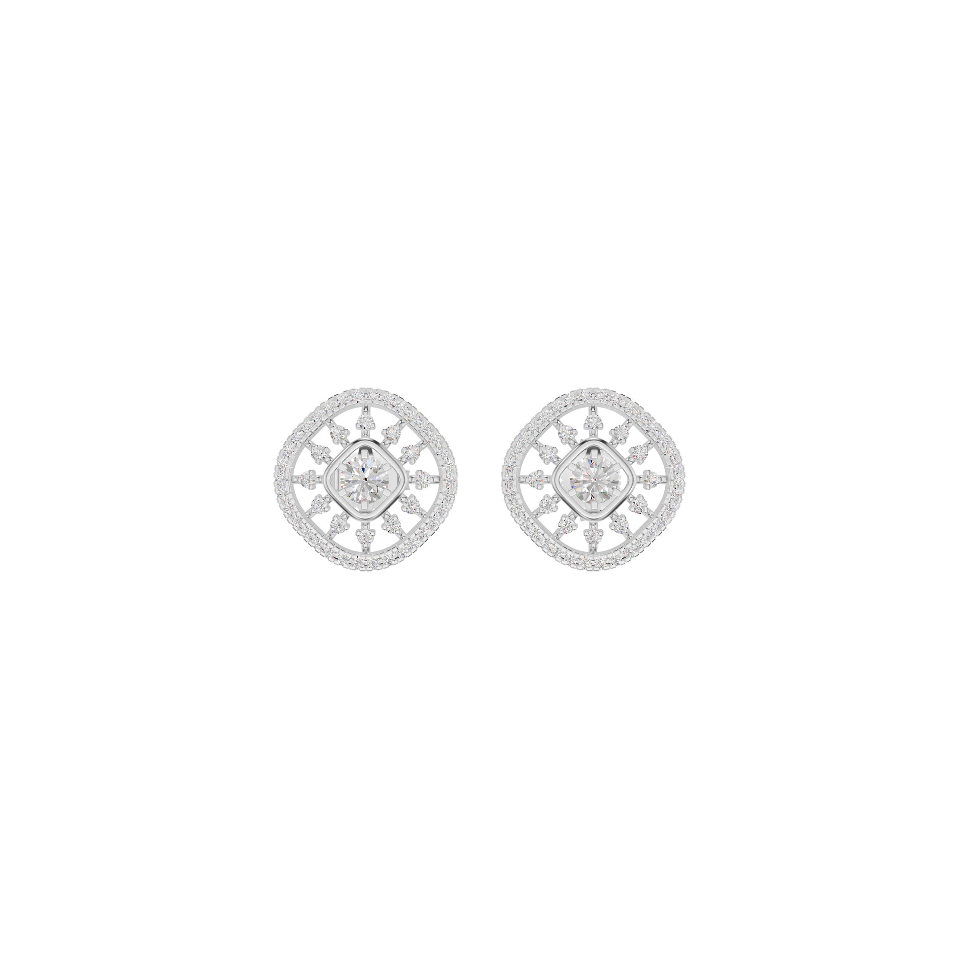 Sun Rays Diamond Earrings 18 KT / White Gold