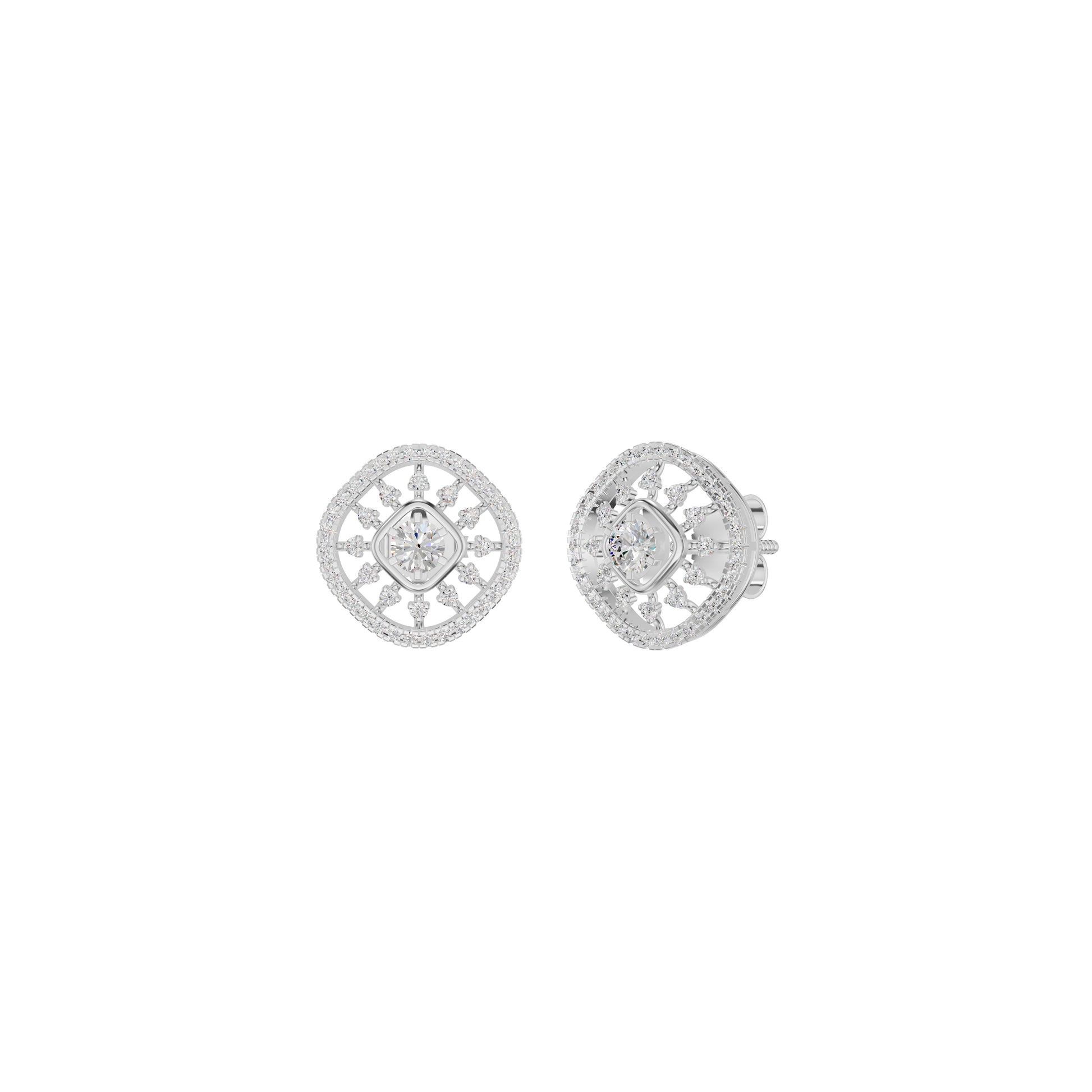 Sun Rays Diamond Earrings 18 KT / White Gold