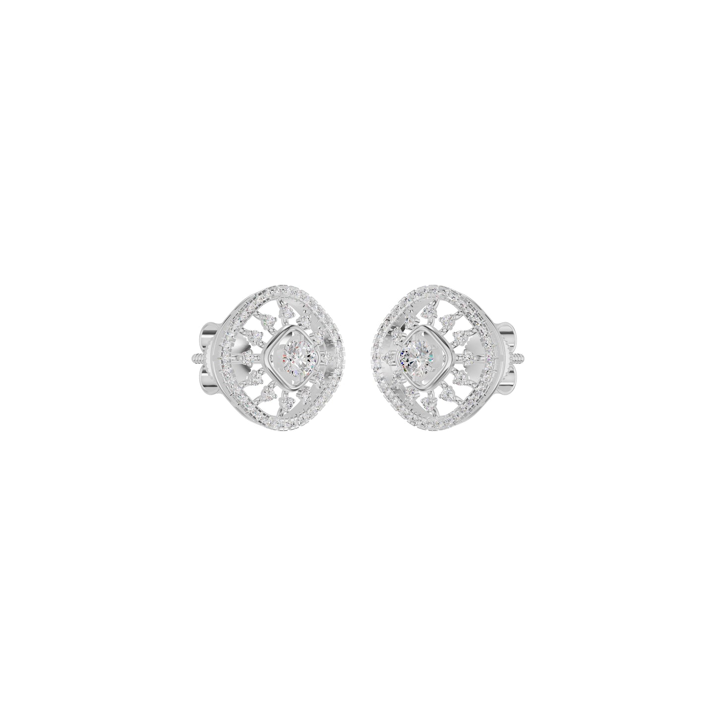 Sun Rays Diamond Earrings 18 KT / White Gold