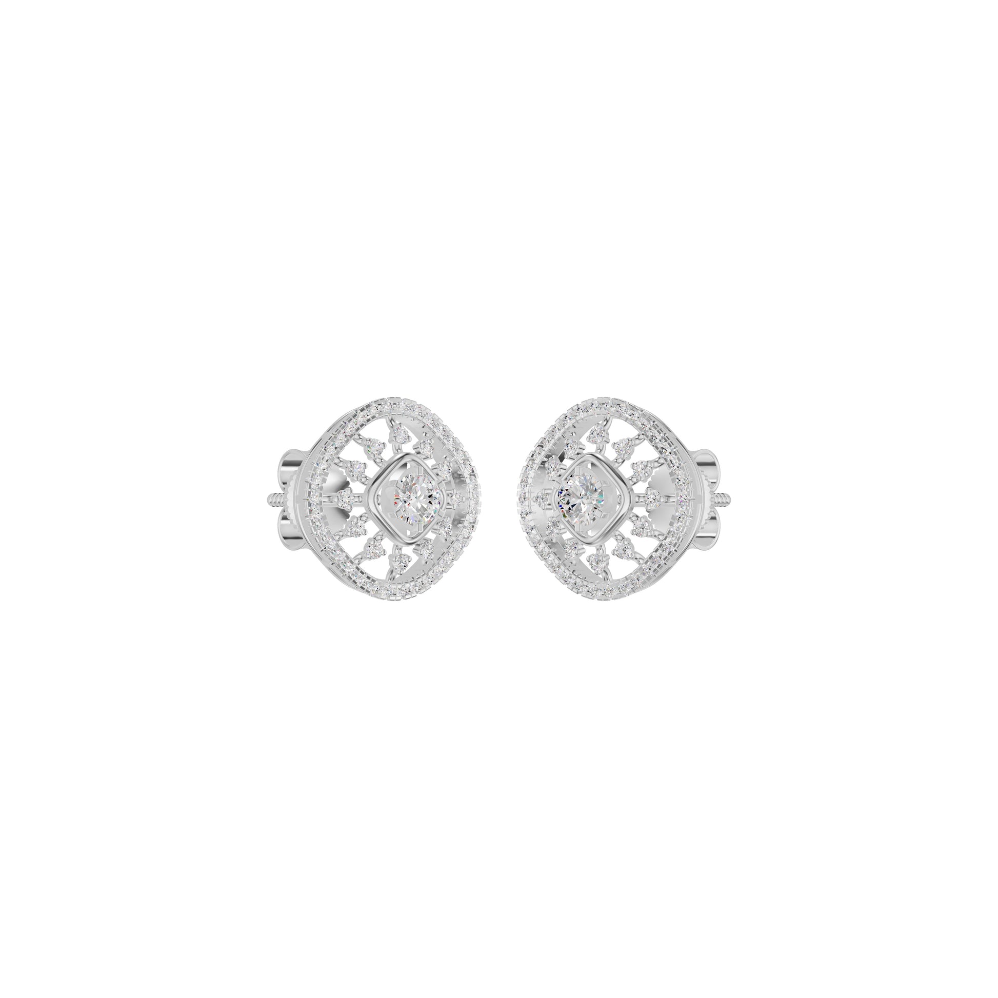 Sun Rays Diamond Earrings 18 KT / White Gold