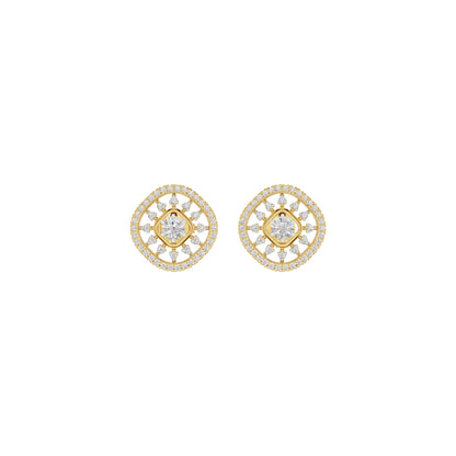 Sun Rays Diamond Earrings 18 KT / Yellow Gold