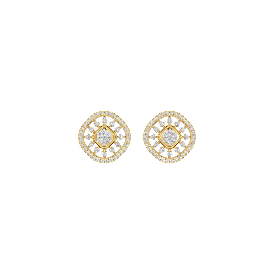 Sun Rays Diamond Earrings 18 KT / Yellow Gold