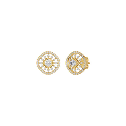 Sun Rays Diamond Earrings 18 KT / Yellow Gold