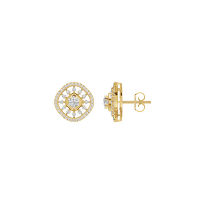 Sun Rays Diamond Earrings 18 KT / Yellow Gold
