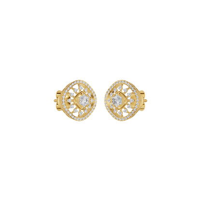 Sun Rays Diamond Earrings 18 KT / Yellow Gold