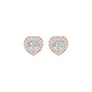 Sleek Heart Cut Halo Diamond Earrings 18 KT / Rose Gold