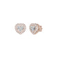Sleek Heart Cut Halo Diamond Earrings 18 KT / Rose Gold