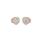 Sleek Heart Cut Halo Diamond Earrings 18 KT / Rose Gold