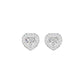 Sleek Heart Cut Halo Diamond Earrings 18 KT / White Gold