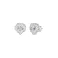 Sleek Heart Cut Halo Diamond Earrings 18 KT / White Gold