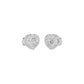 Sleek Heart Cut Halo Diamond Earrings 18 KT / White Gold