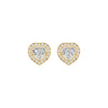 Sleek Heart Cut Halo Diamond Earrings 18 KT / Yellow Gold