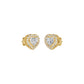 Sleek Heart Cut Halo Diamond Earrings 18 KT / Yellow Gold