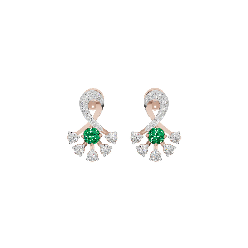 Sparkle Botanics Diamond Earrings 18 KT / Rose Gold