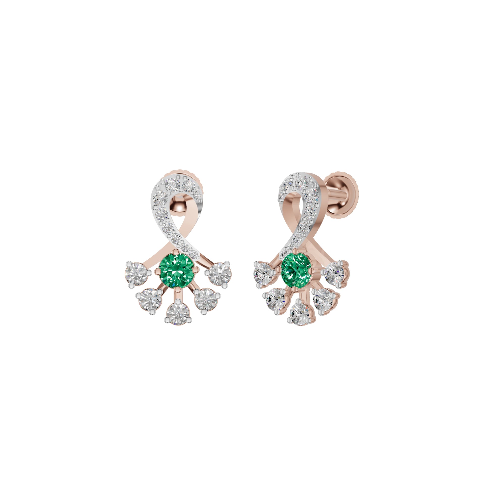 Sparkle Botanics Diamond Earrings 18 KT / Rose Gold