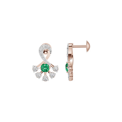 Sparkle Botanics Diamond Earrings 18 KT / Rose Gold