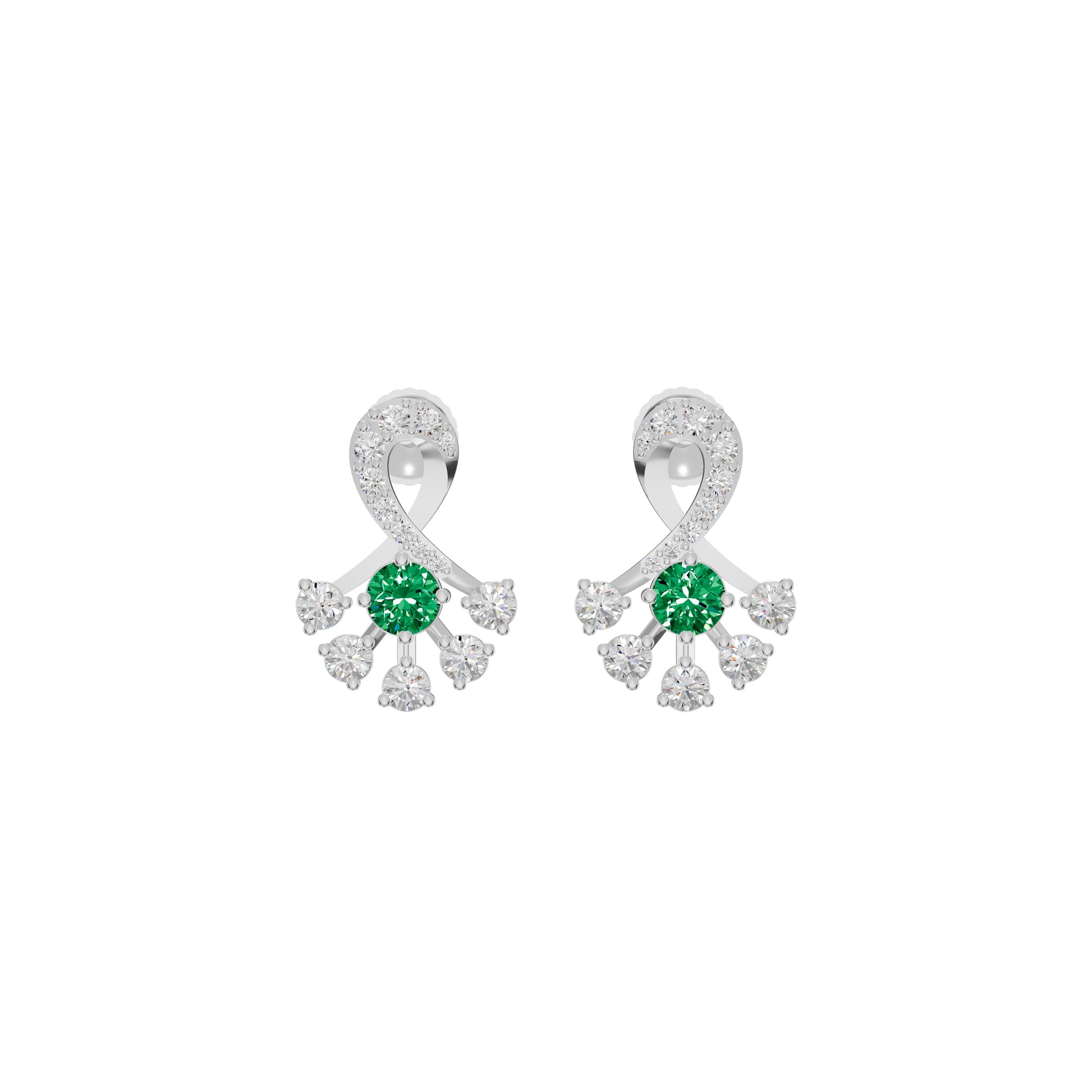 Sparkle Botanics Diamond Earrings 18 KT / White Gold