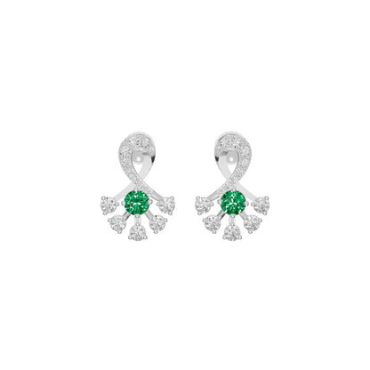 Sparkle Botanics Diamond Earrings 18 KT / White Gold