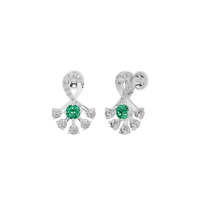 Sparkle Botanics Diamond Earrings 18 KT / White Gold