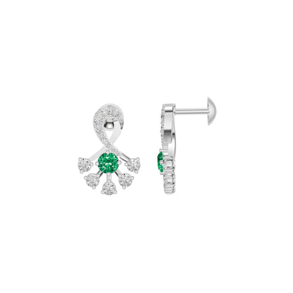 Sparkle Botanics Diamond Earrings 18 KT / White Gold