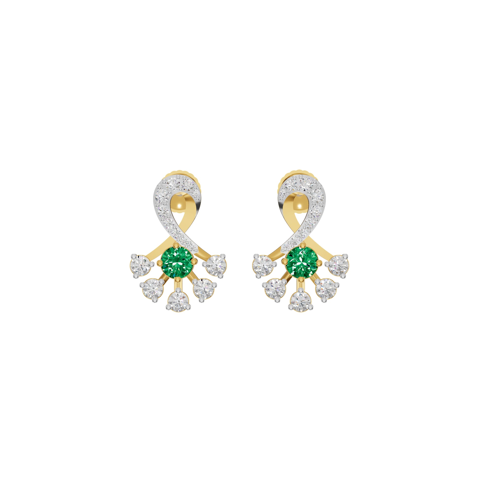 Sparkle Botanics Diamond Earrings 18 KT / Yellow Gold