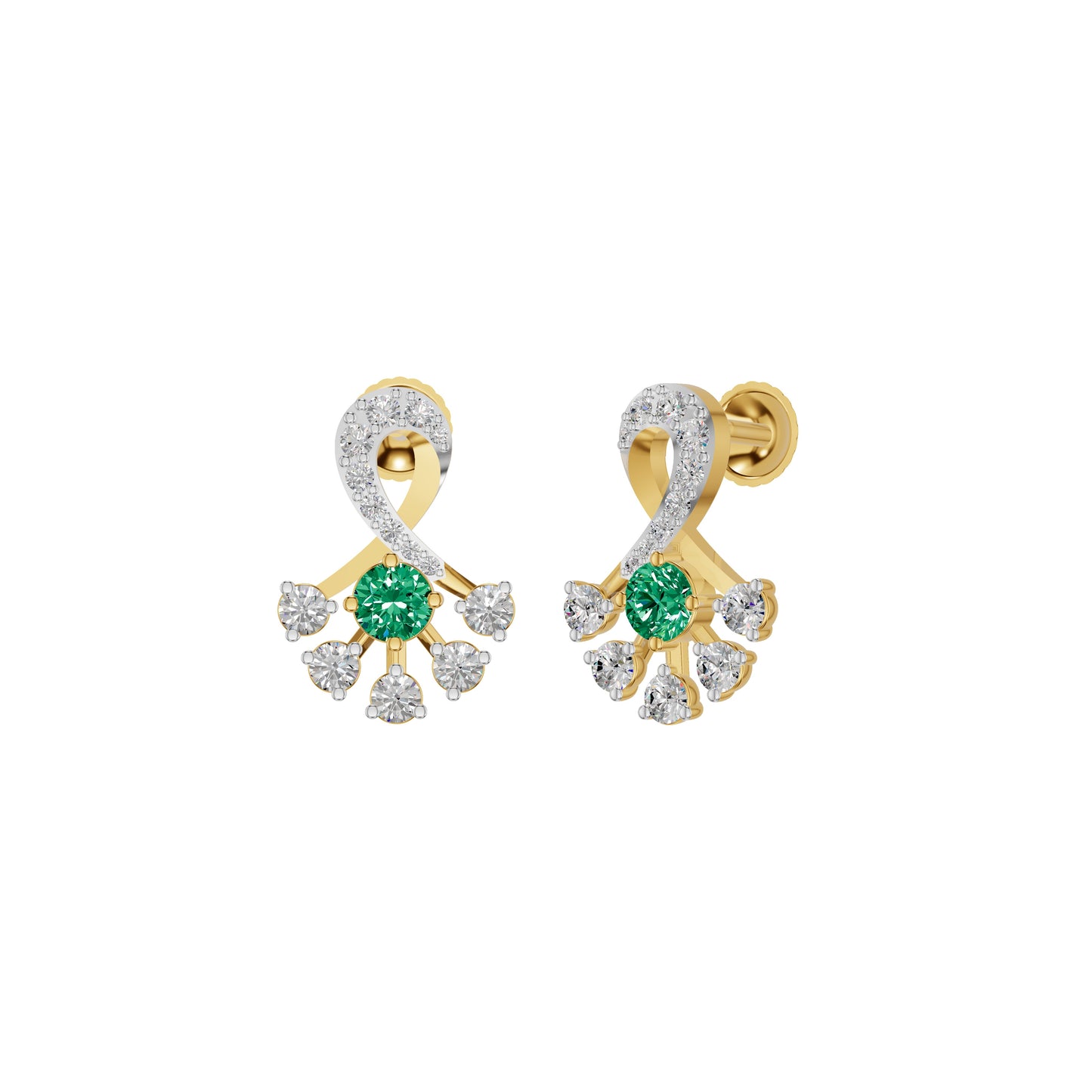 Sparkle Botanics Diamond Earrings 18 KT / Yellow Gold
