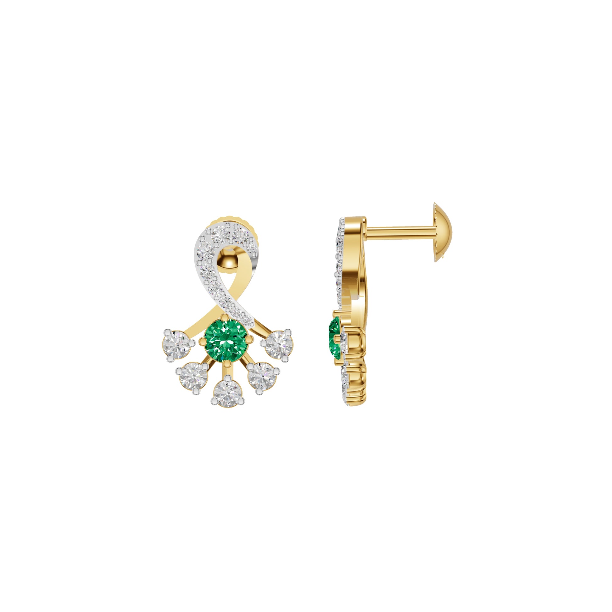 Sparkle Botanics Diamond Earrings 18 KT / Yellow Gold