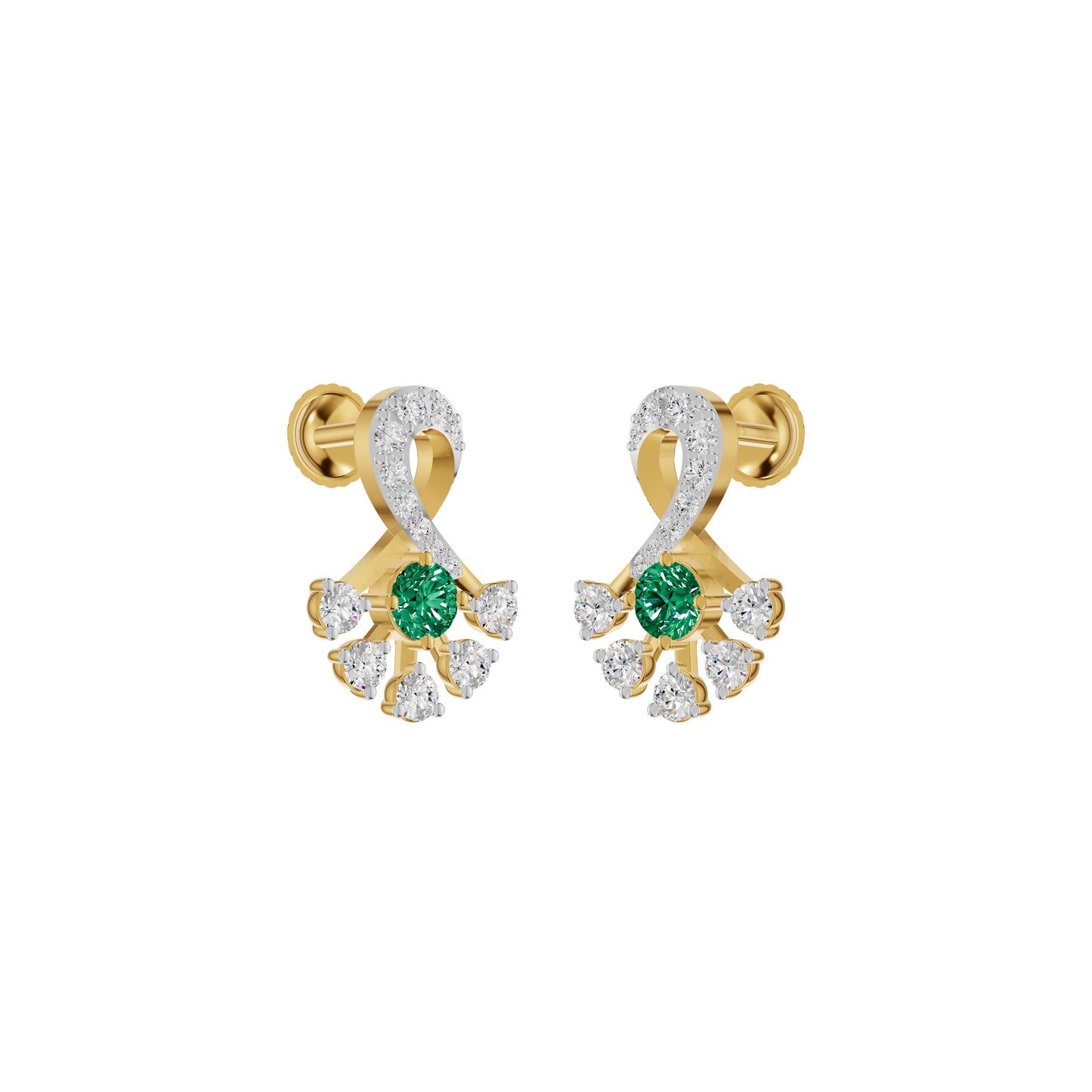 Sparkle Botanics Diamond Earrings 18 KT / Yellow Gold