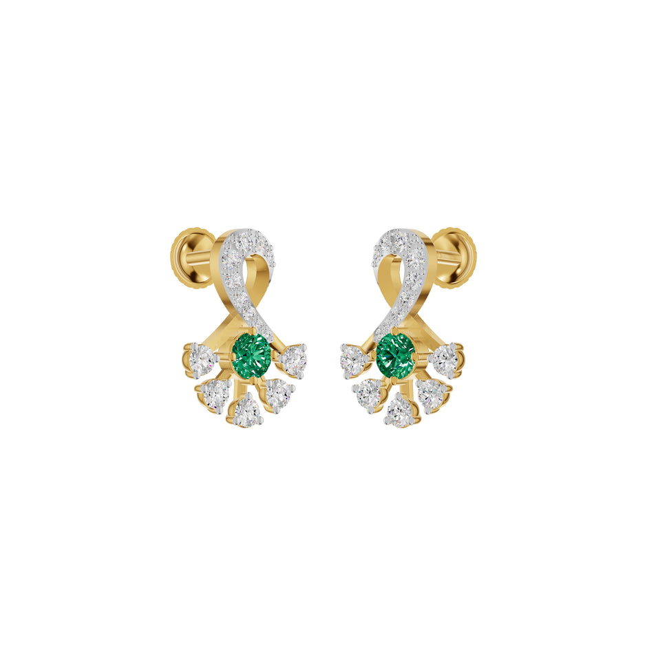 Sparkle Botanics Diamond Earrings 18 KT / Yellow Gold