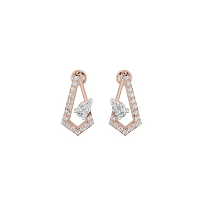 Triangular Pave Diamond Stud Earrings 18 KT / Rose Gold