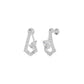 Triangular Pave Diamond Stud Earrings 18 KT / White Gold