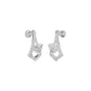 Triangular Pave Diamond Stud Earrings 18 KT / White Gold