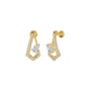 Triangular Pave Diamond Stud Earrings 18 KT / Yellow Gold