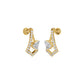 Triangular Pave Diamond Stud Earrings 18 KT / Yellow Gold