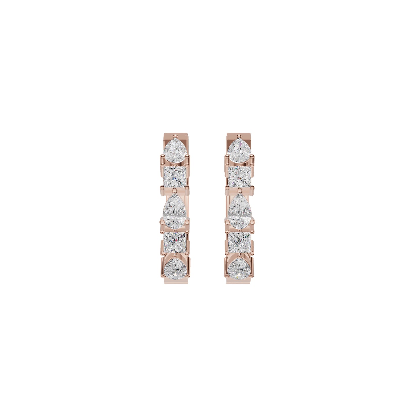 Lumi Stack Diamond Bali Earrings 18 KT / Rose Gold