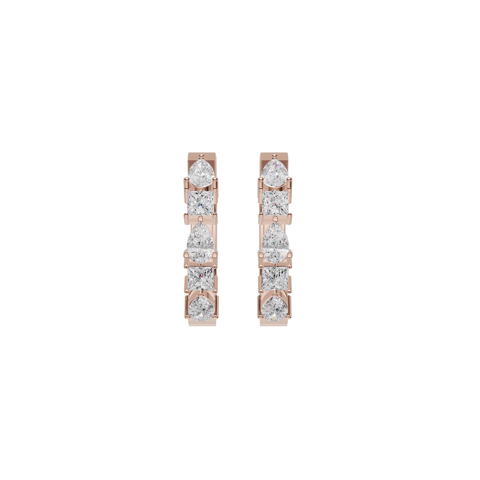 Lumi Stack Diamond Bali Earrings 18 KT / Rose Gold