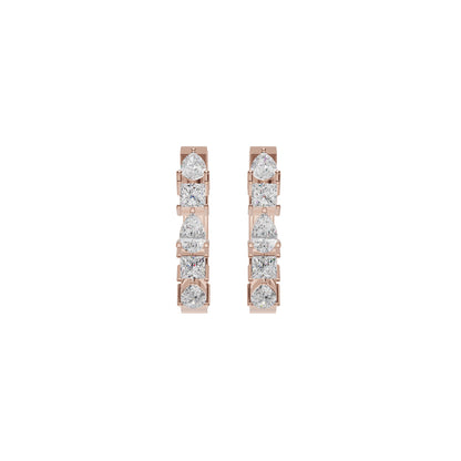 Lumi Stack Diamond Bali Earrings 18 KT / Rose Gold