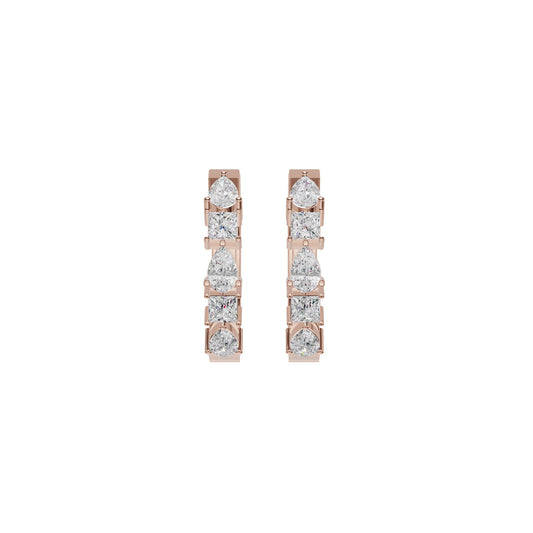 Lumi Stack Diamond Bali Earrings 18 KT / Rose Gold