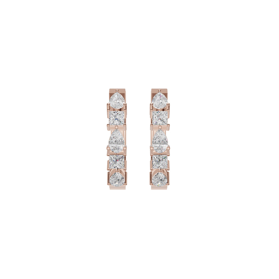 Lumi Stack Diamond Bali Earrings 18 KT / Rose Gold