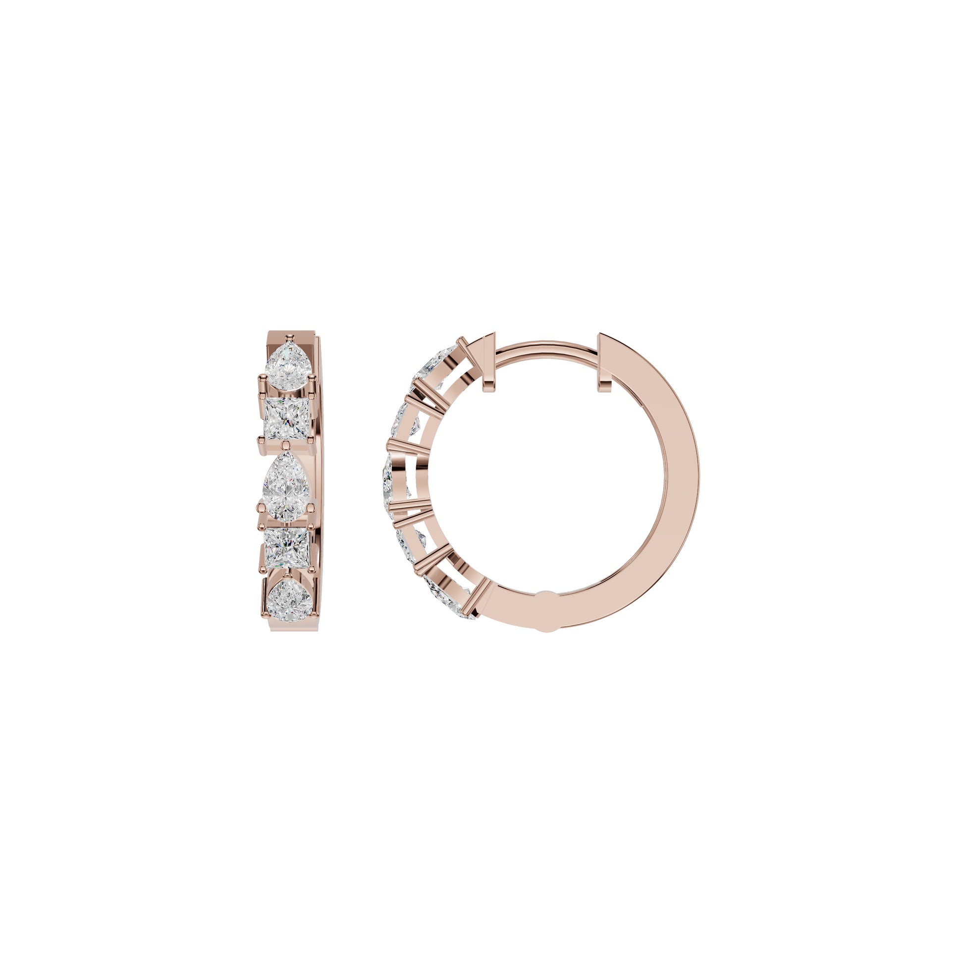 Lumi Stack Diamond Bali Earrings 18 KT / Rose Gold