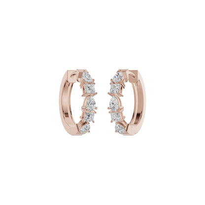 Lumi Stack Diamond Bali Earrings 18 KT / Rose Gold