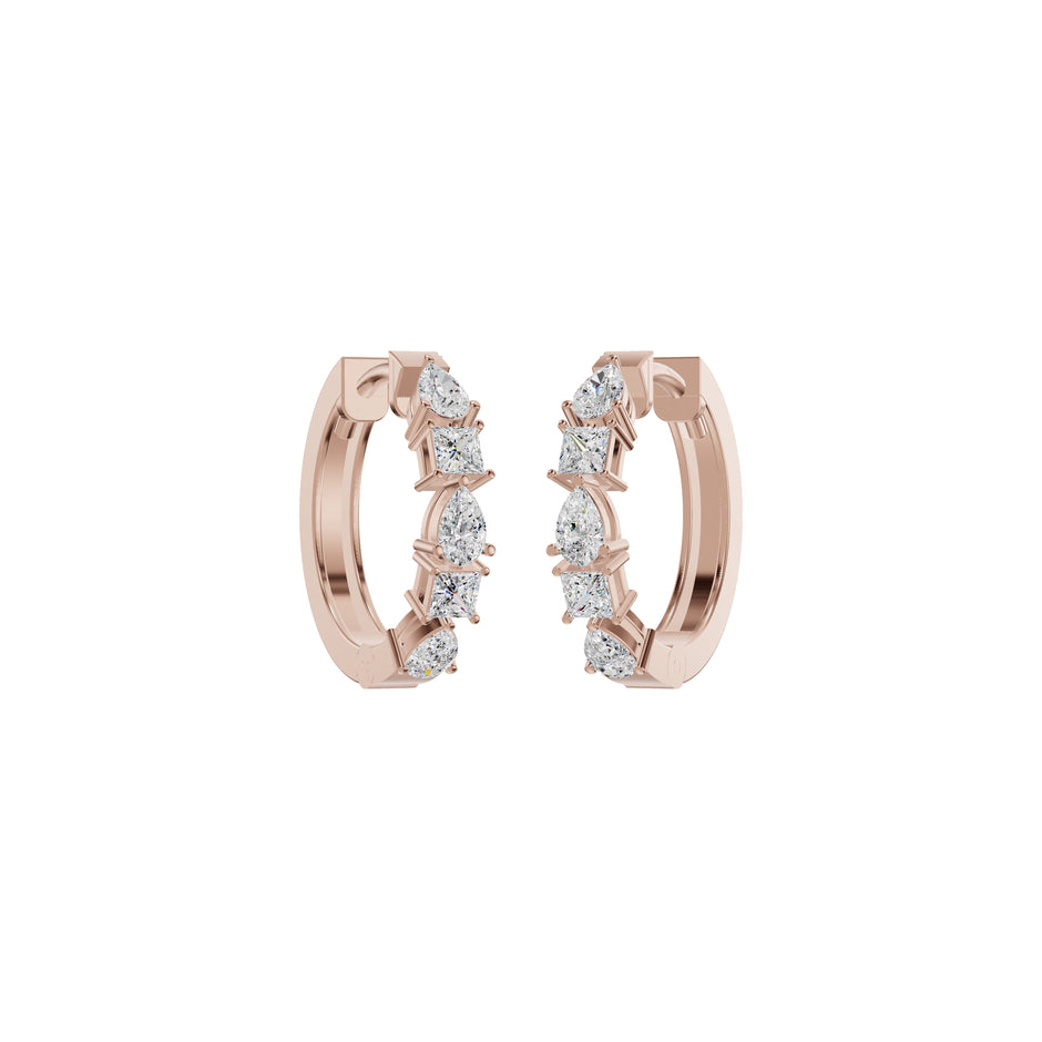Lumi Stack Diamond Bali Earrings 18 KT / Rose Gold
