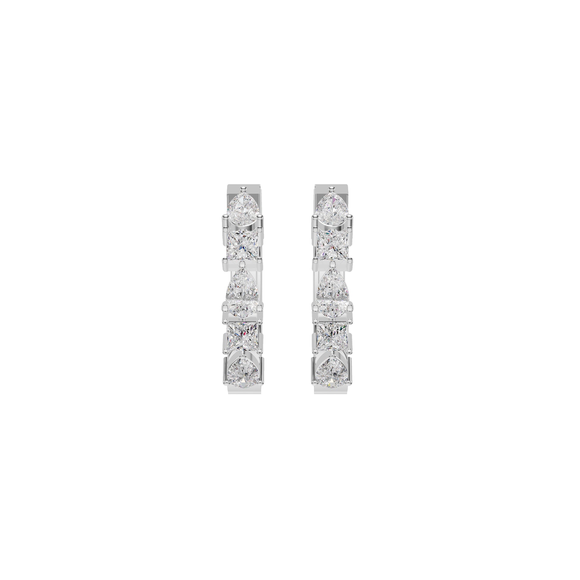 Lumi Stack Diamond Bali Earrings 18 KT / White Gold