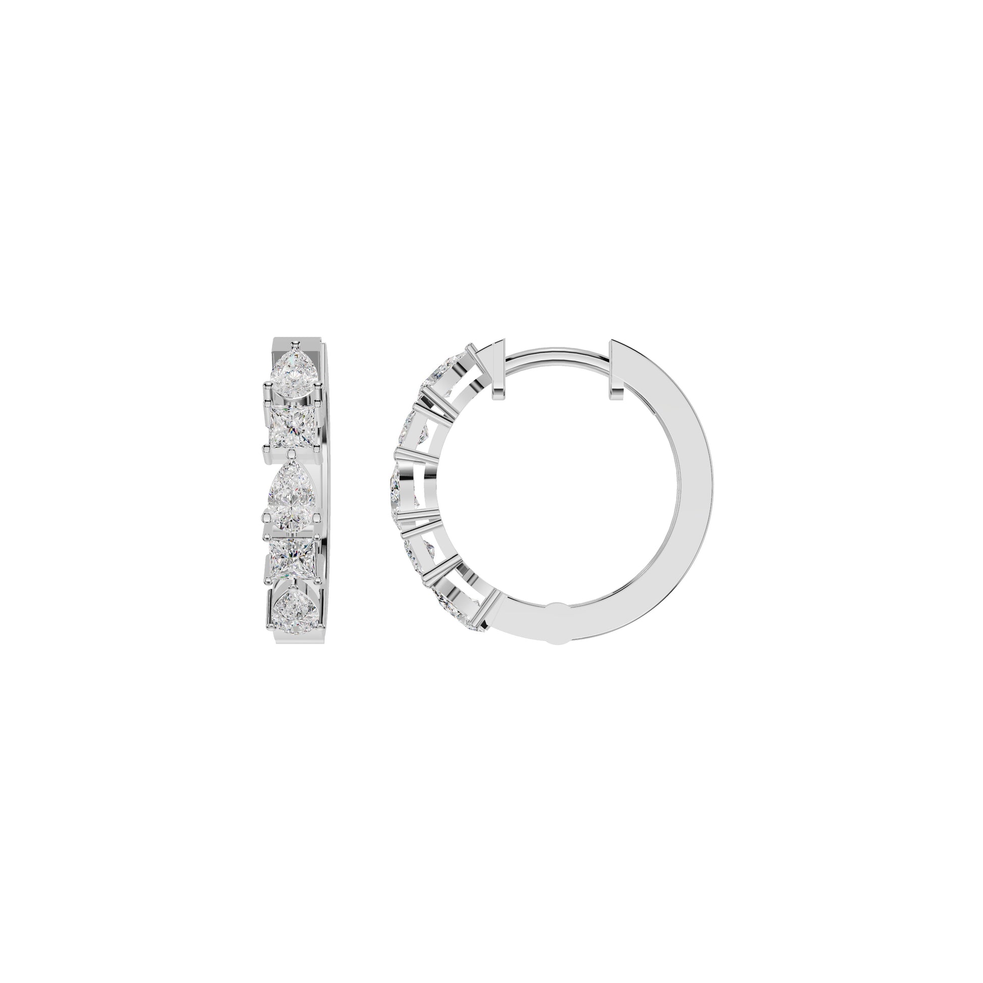 Lumi Stack Diamond Bali Earrings 18 KT / White Gold