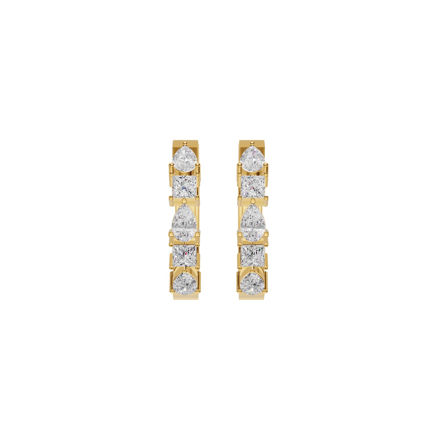Lumi Stack Diamond Bali Earrings 18 KT / Yellow Gold
