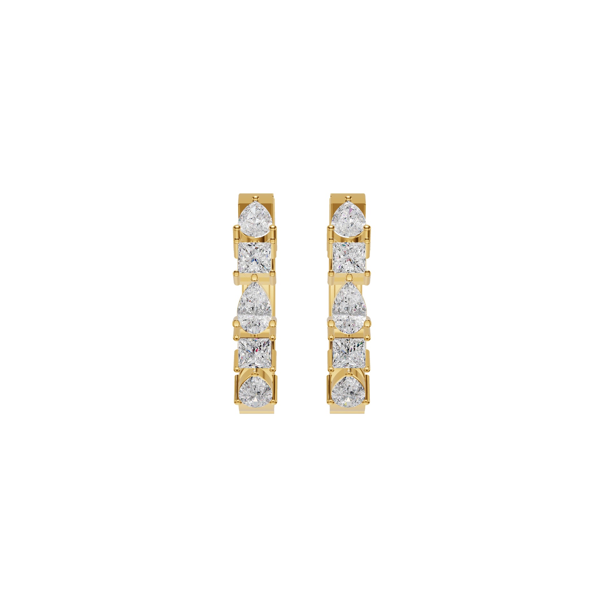 Lumi Stack Diamond Bali Earrings 18 KT / Yellow Gold
