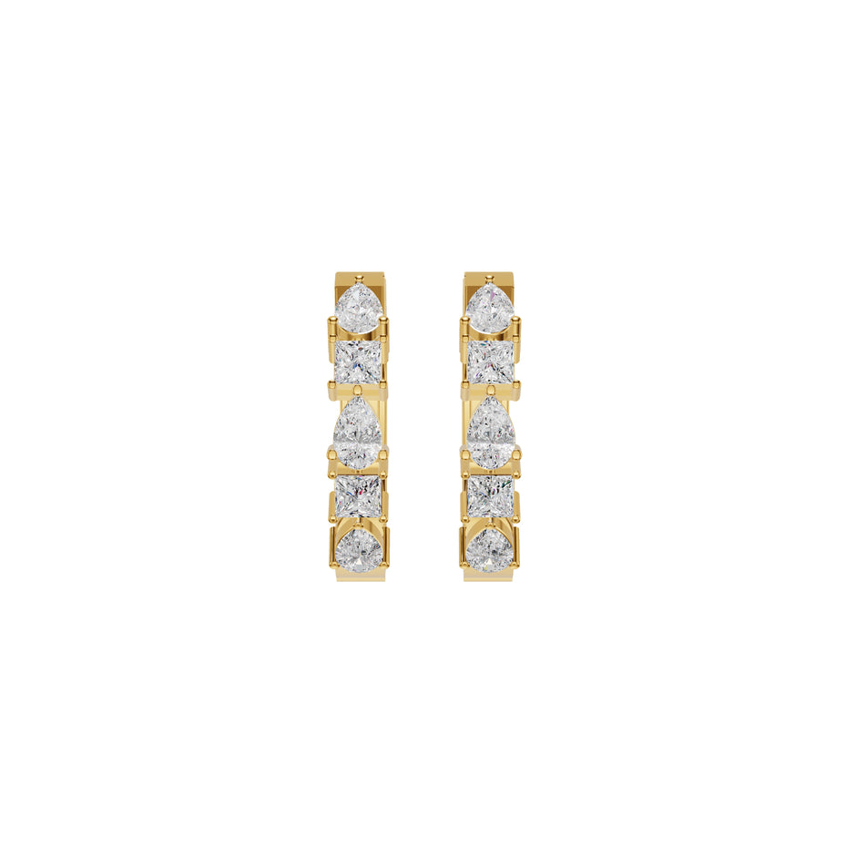 Lumi Stack Diamond Bali Earrings 18 KT / Yellow Gold