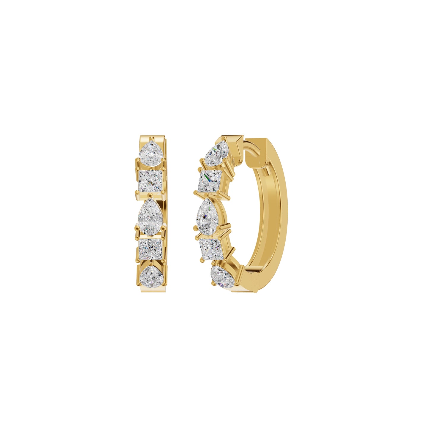 Lumi Stack Diamond Bali Earrings 18 KT / Yellow Gold