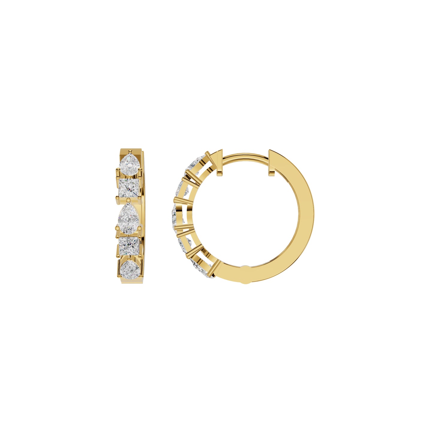 Lumi Stack Diamond Bali Earrings 18 KT / Yellow Gold