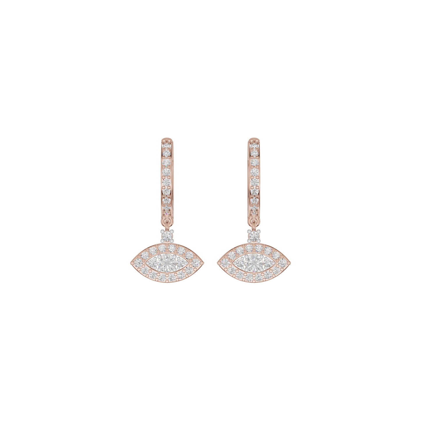 Prism Trail Diamond Drop Earrings 18 KT / Rose Gold